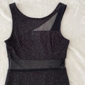 Black shimmer mini bodycon dress